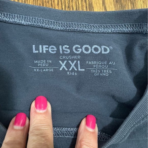 Life Is Good Crusher Kids Tee Blue Floral Size XXL - Picture 3 of 8